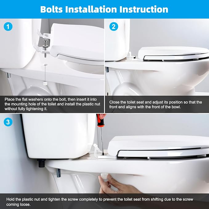 Hibbent 2 PCS Toilet Seat Bolt Kit, Stainless Steel Bolts - Image 6