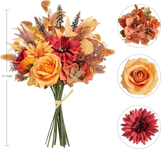 2 Pcs Artificial Fall Flowers Bouquet - Image 5