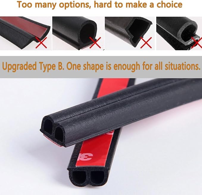 98.4 Feet Universal Self Adhesive Weather Seal Strip, 51/100 x 1/5 Inch Thick - Image 3