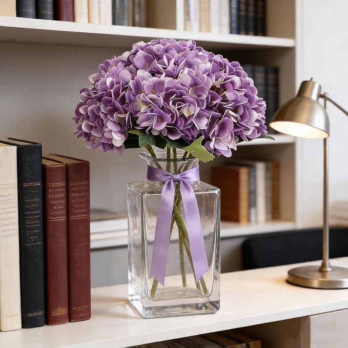 Kimura's Cabin 6Pcs Artificial Hydrangeas Flower Silk Fake Flowers, Wedding - Image 7