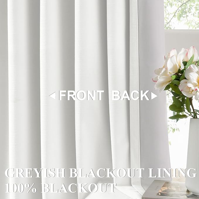 Vision Home White Velvet Pinch Pleated Full Blackout Curtains 40Wx95L Inch | 2 - Image 2
