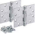 Satin Chrome 4.5 Inch Commercial Hinges Square Radius Corners Brushed Silver by SORGMACH