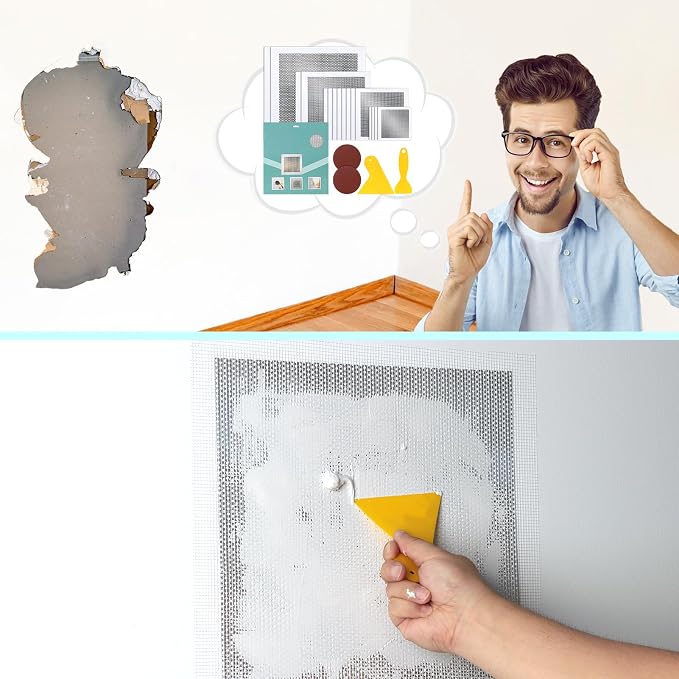 16Pcs Drywall Repair Kit, 2/4/6/8in Self-Adhesive Drywall Patch Kit | Wall - Image 7