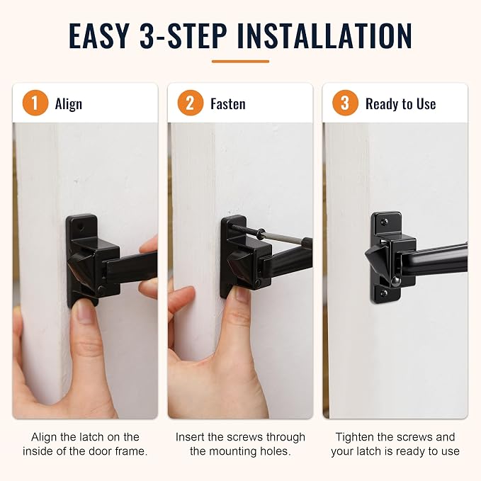 Replacement Screen Door Latch for Non-Spring Loaded Strike, Interior Latch for - Image 7