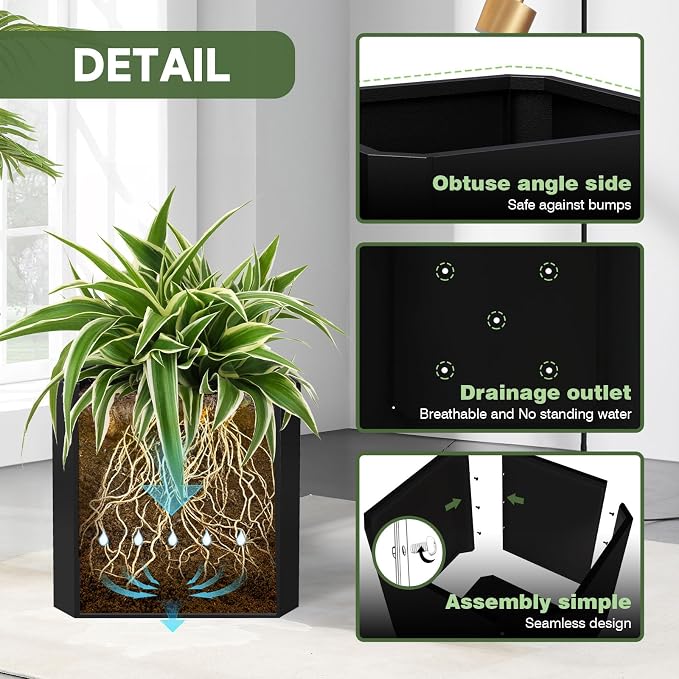 Metal Planter Box 20”L x 20"W x 20"H Large Square Steel Planter Box | Outdoor - Image 3