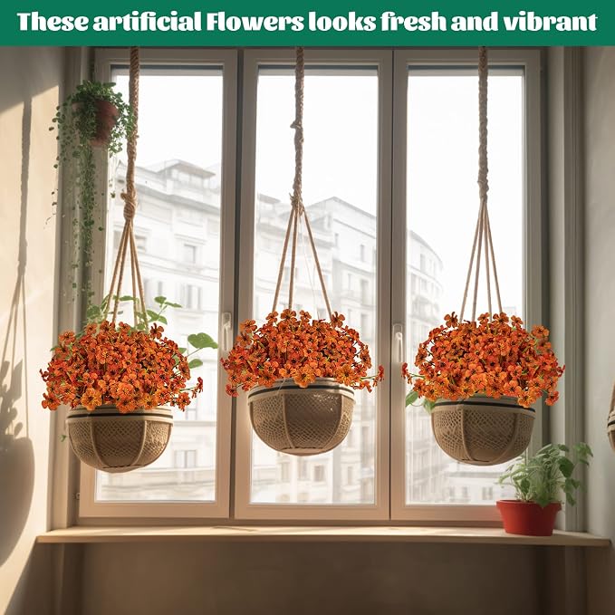 24 Pcs Artificial Flowers for Outdoor, Plastic Fake Flowers Decor, Artificial - Image 4