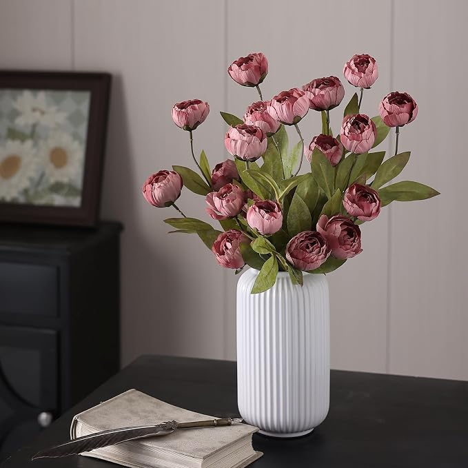6 Pcs 27" Faux Silk Peony Artificial Flowers Stems - Image 4