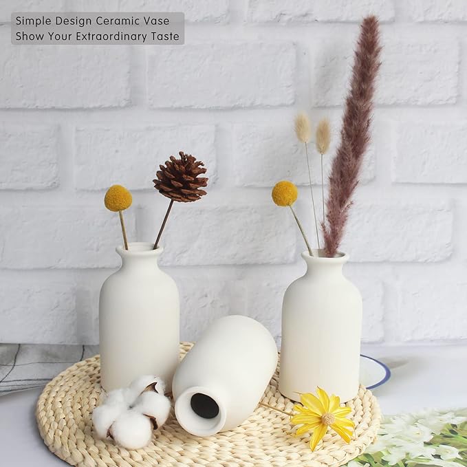 YANLING 6 Pack White Vase Small Ceramic Vases - Image 6