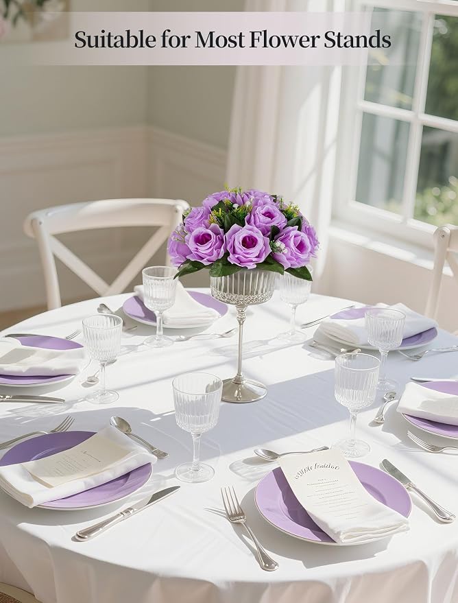 BLOSMON Flower Balls Wedding Rose Centerpieces: 10 Pcs Lilac Fake Flowers Lilac - Image 6