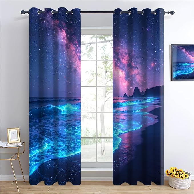 Fluorescent Beach Curtains for Windows - Image 2