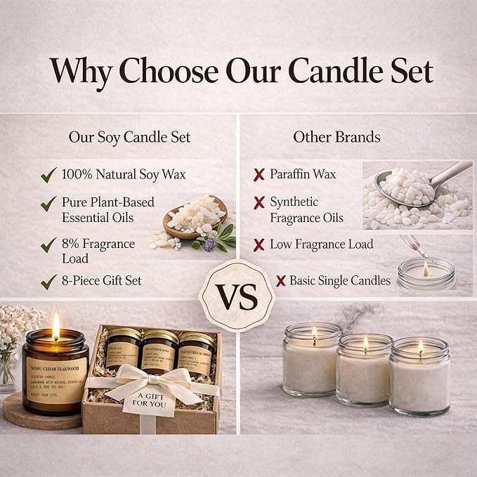 Scented Candles for Home, 8 Pack Soy Wax Candle Set, Scented Candles | Gift Set - Image 5
