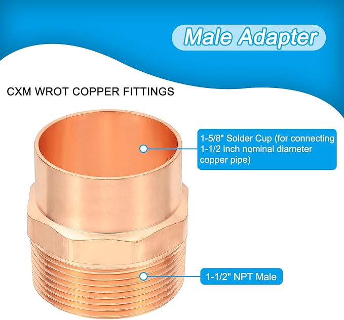 PATIKIL 1-1/2" Male Adapter Fitting - Image 3