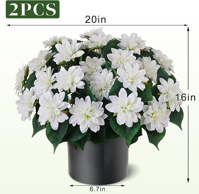 2 Set Artificial Dahlia Topiary Ball Trees - Image 5