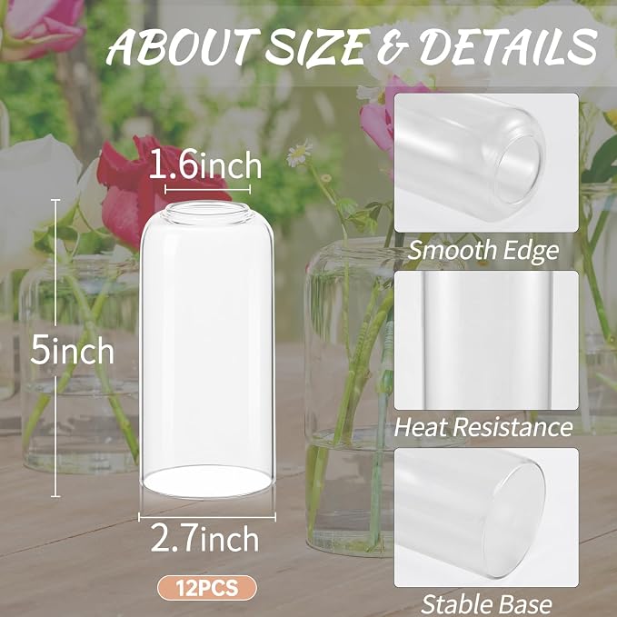 12pcs Glass Bud Vases - Image 2