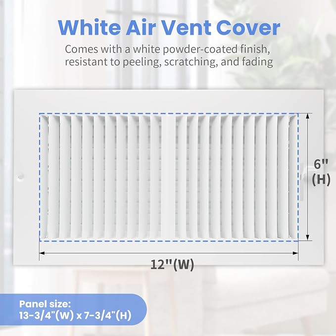 12 x 6 Inch Air Vent Covers for Wall or Ceiling - Image 2