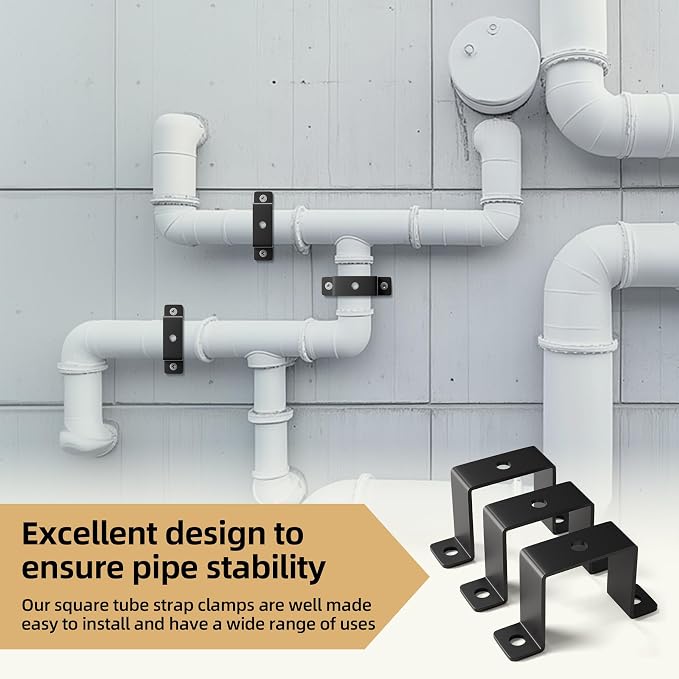 3 Pack 2x2 Square Tube Strap Clamps, U Brackets - Image 7