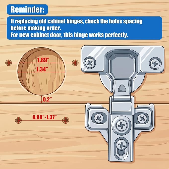 10 Pack Soft Close Cabinet Door Hinges - Image 2