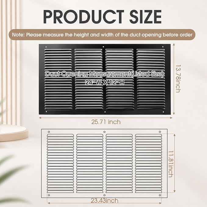 Black 2 Pack Ceiling Vent Cover - Image 2