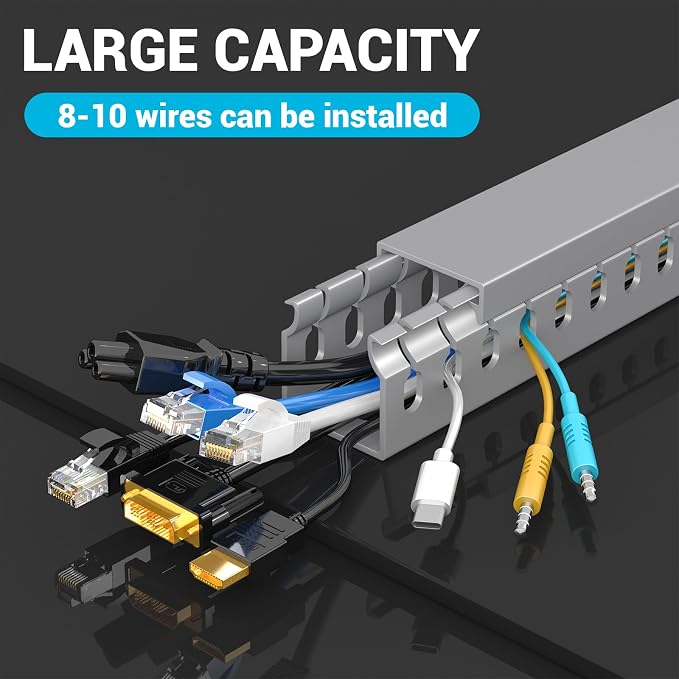 Open Slot Wire Duct Kit, 125.6" Server Rack Cable Management, Cable Management - Image 3
