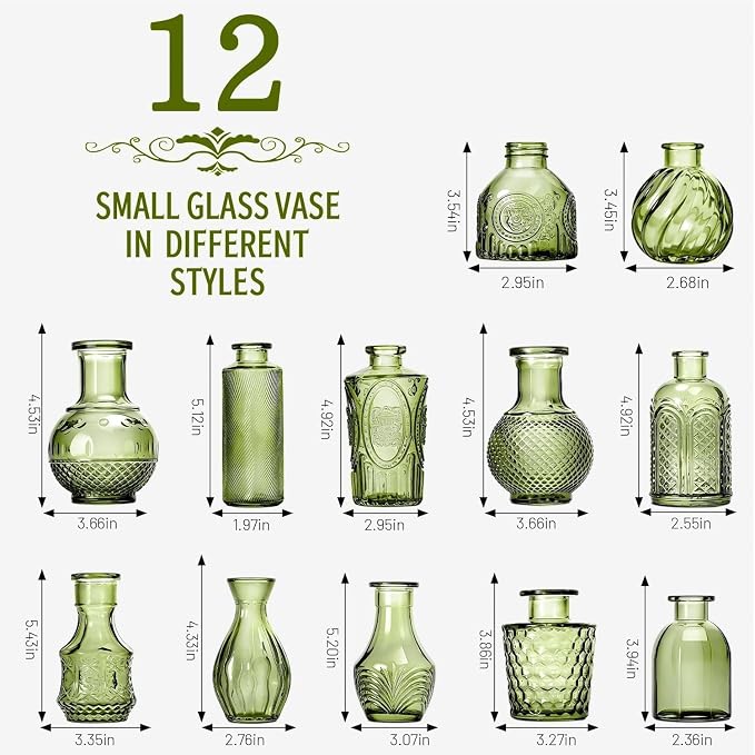 Mini Bud Vases Centerpieces for Tables, Small Flower Vases Suitable for - Image 2