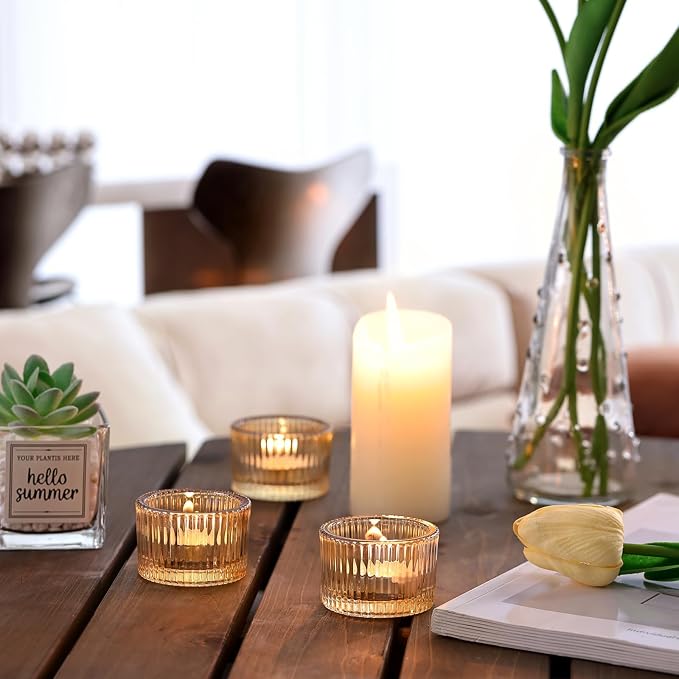 HAVITI 72 Pack Tealight Gold Candle Holders, Votive Tea Light Candle Holder - Image 5