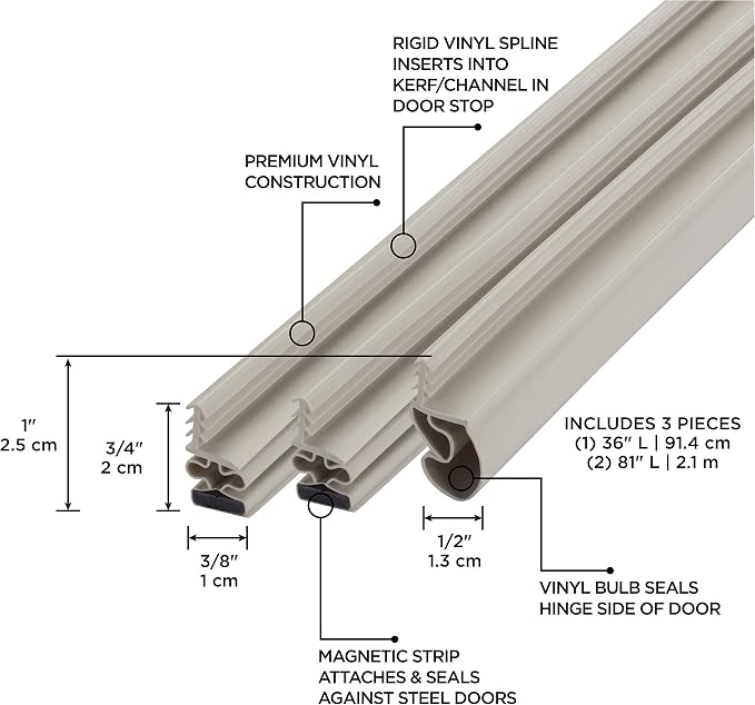 MD Building Vinyl Magnetic Strip Door Seal Kit - Image 2