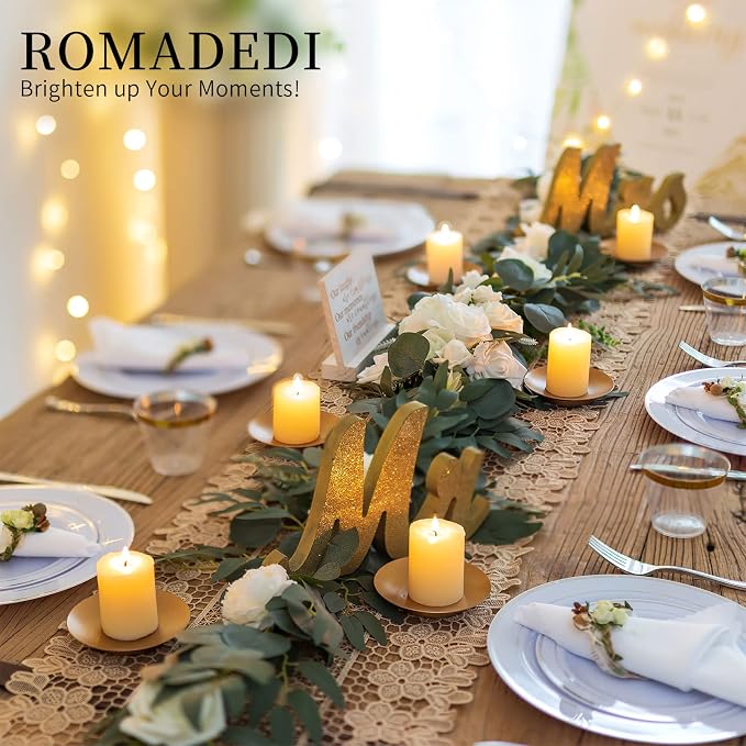 Romadedi 12-Pack Gold Iron Candle Plate, Small Tray - Image 3