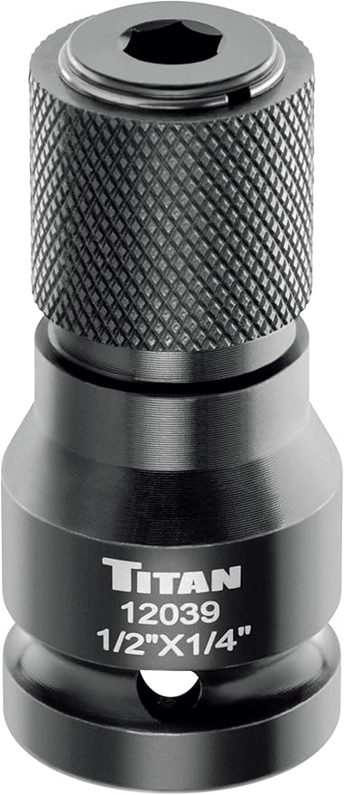 Titan 12039 1/2" Drive to 1/4" Hex Drive Quick Change Adapter by Titan
