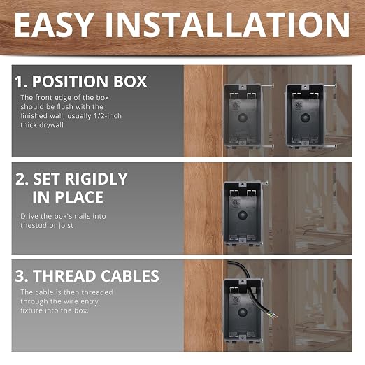 6 PCS 18 Cu in 1-Gang PVC New Work Electrical Outlet Box | ETL Certification - Image 5
