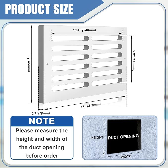 Leinuosen 2 Pcs 16 x 8 Inch Return Air Vent Cover Fit - Image 2