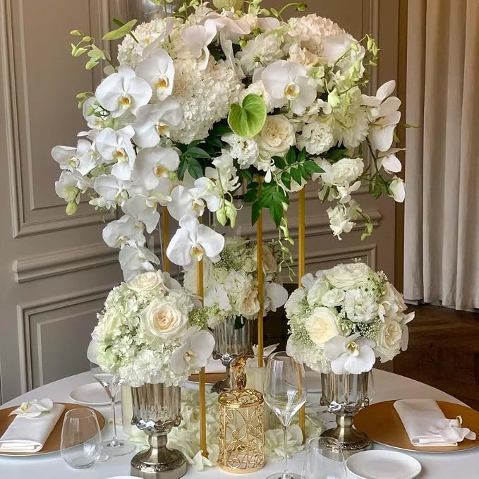 23.6inch 10 pcs Column Vases Gold Centerpieces - Image 7