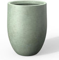 Kante Large Round Bullet Mint Green Concrete Planter 21.7" Tall, Outdoor | by Unknown