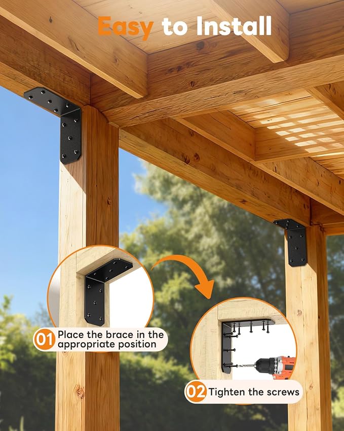 Heavy Duty 90 Degree L Brackets, Fences & Pergolas, Pre-Drilled Countersunk - Image 5