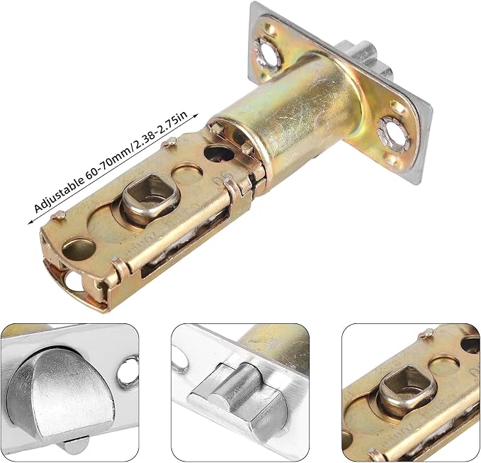 4pcs Adjustable Deadbolt Latch 60/70mm, Zinc Alloy Universal Replacement - Image 3