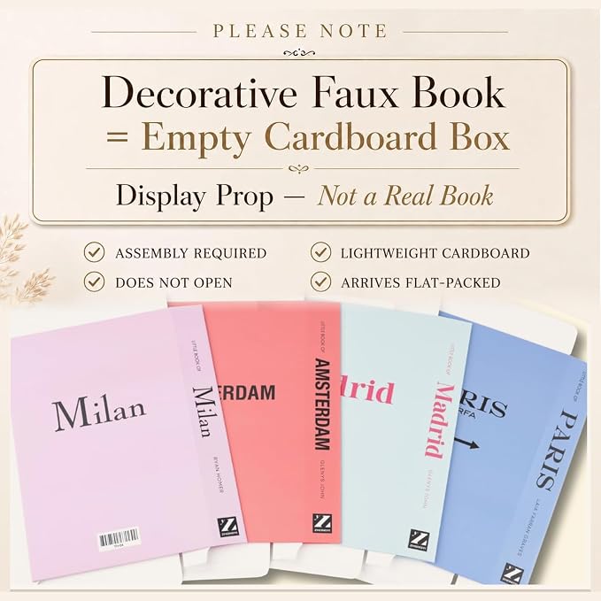 4 Pcs Decorative Books | Faux Pastel Coffee Table & Shelf Decor | Soft Muted - Image 2