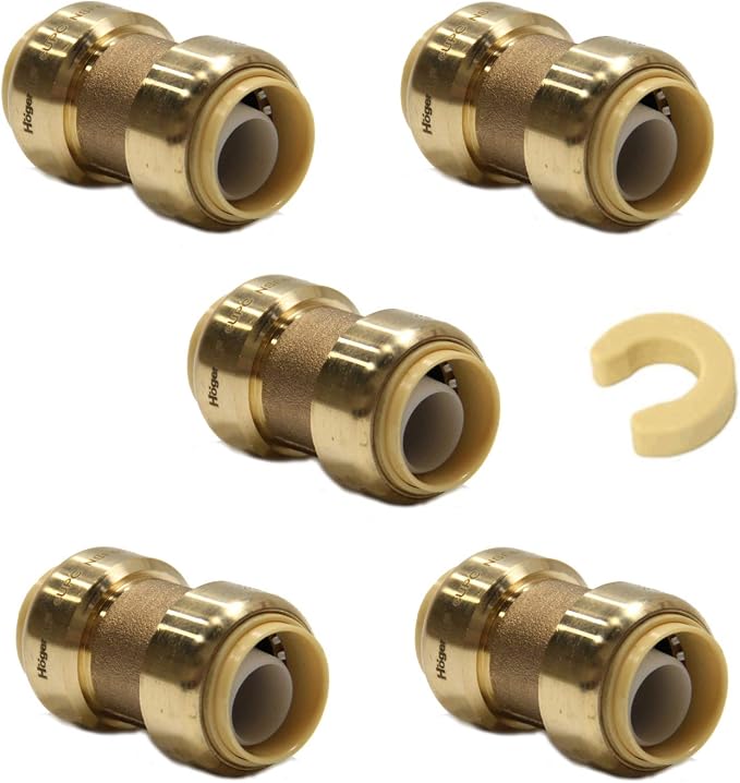 5piece EFIELD 1 Inch Straight Coupling Push-Fit Fitting | Connect Pex, CPVC by EFIELDPEXTUBING