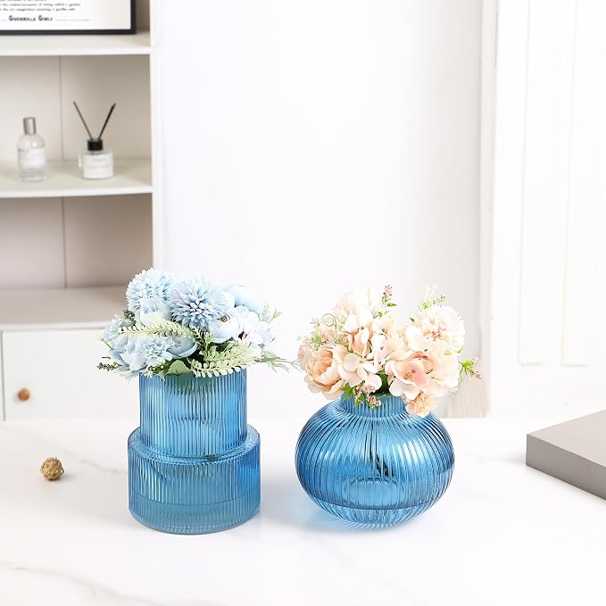 Ribbed Glass Vases, Modern Vase - Image 4