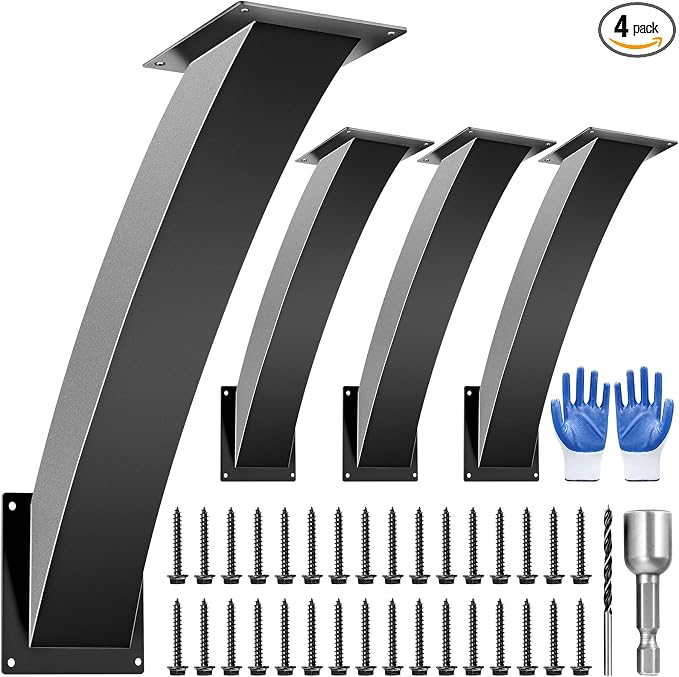 Heavy Duty Arc 45 Degree Angle Bracket, Wood Pergola Bracket Kit-4 Pcs by Unknown