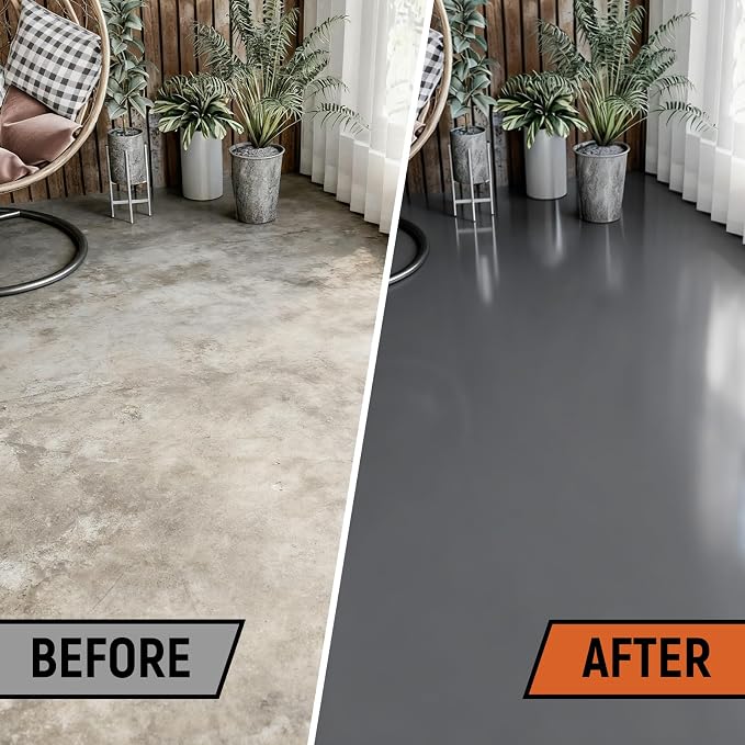 YOA Concrete Garage Floor Paint, Acrylic Resin Coating, 1Gallon Medium Gray | - Image 2