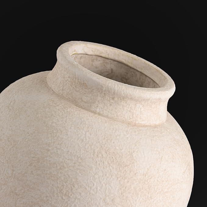 Ceramic Rustic Farmhouse Vase, Small Flower Vase Decorative Vase Short Pottery - Image 4