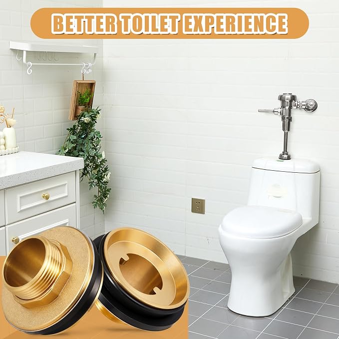 Zonon 3 Pcs 2 Inch x 1-1/4 Inch Brass Closet Spud Urinal Spud Flush Valve Parts - Image 5