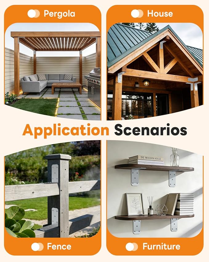 Heavy Duty 90 Degree L Brackets, Fences & Pergolas, Pre-Drilled Countersunk - Image 7