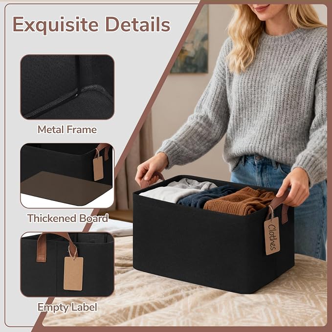 CHICVITA 4 Pack Fabric Storage Bins - Image 5