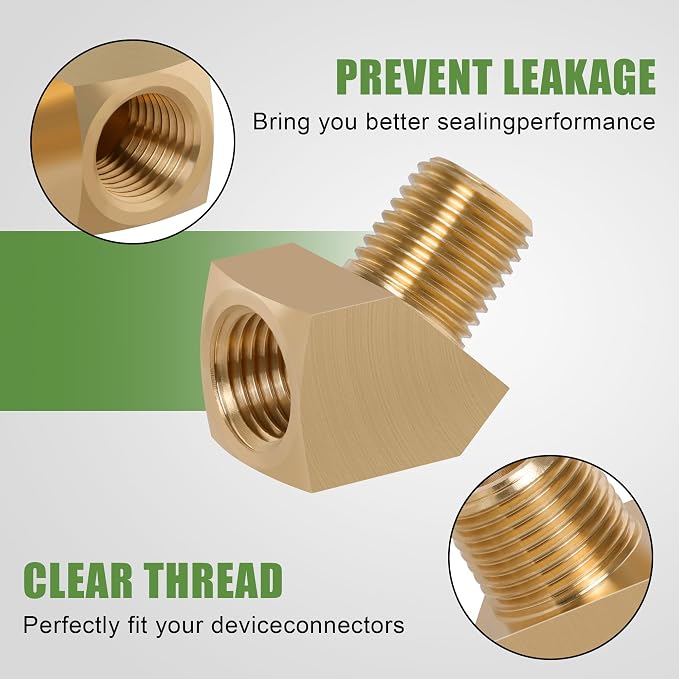 4Pcs Brass Pipe 45 Degree Barstock Street elbow, 3/8" x 3/8" | 3/8 Inch NPT - Image 3