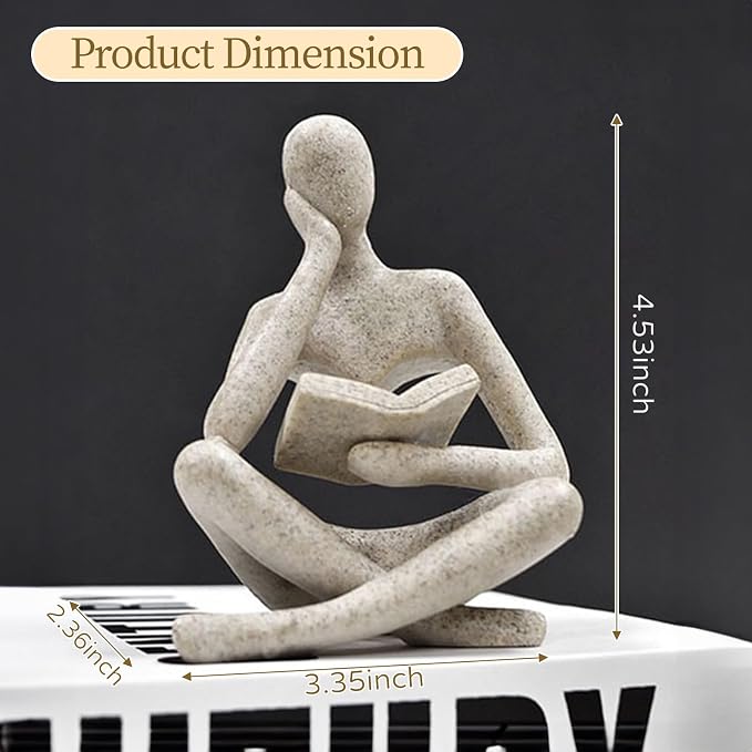 UTTCMK Bookshelf Decor Thinker Statue - Image 2