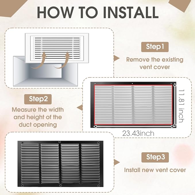 Black 2 Pack Ceiling Vent Cover - Image 4