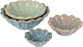 Creative Co-Op 4-Piece Stoneware Flower Shaped Bowl Set in Reactive Glaze by Unknown