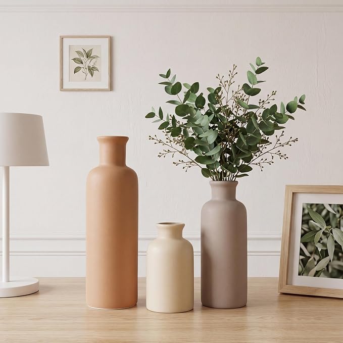 Ceramic Vase Set of 3, Rustic Vase - Image 5