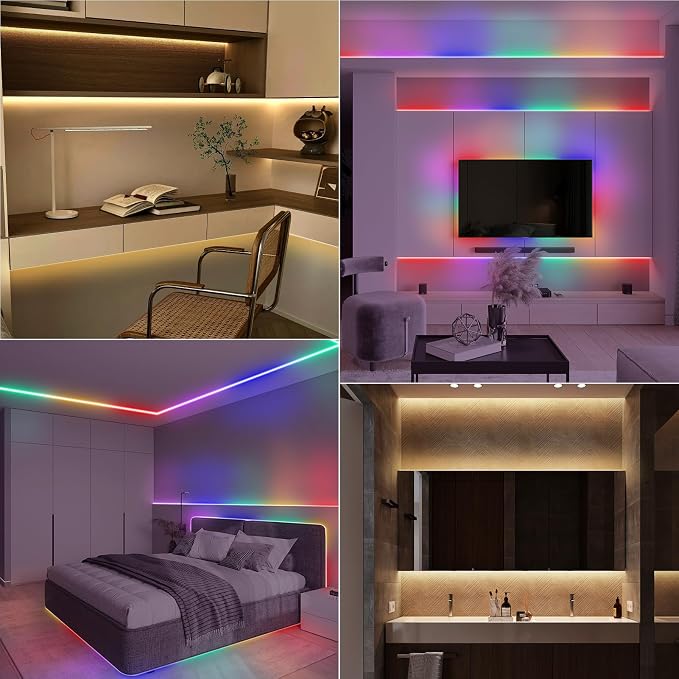 echosari LED Strip Lights Battery Operated, 10Ft 108 LED Dual Color Changing - Image 2