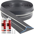 Jin&Bao Gray Garage Door Threshold Seal 20FT Rubber Strip & 2 Adhesive | by Jin%26Bao